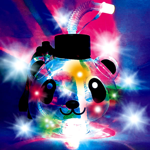 楽天市場】【6個セット】光るパンダボトルストラップ付 約500ml 光る