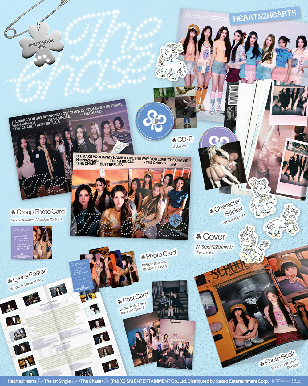 楽天市場】Hearts2Hearts - The Chase / 1st Single Album (Photo Book