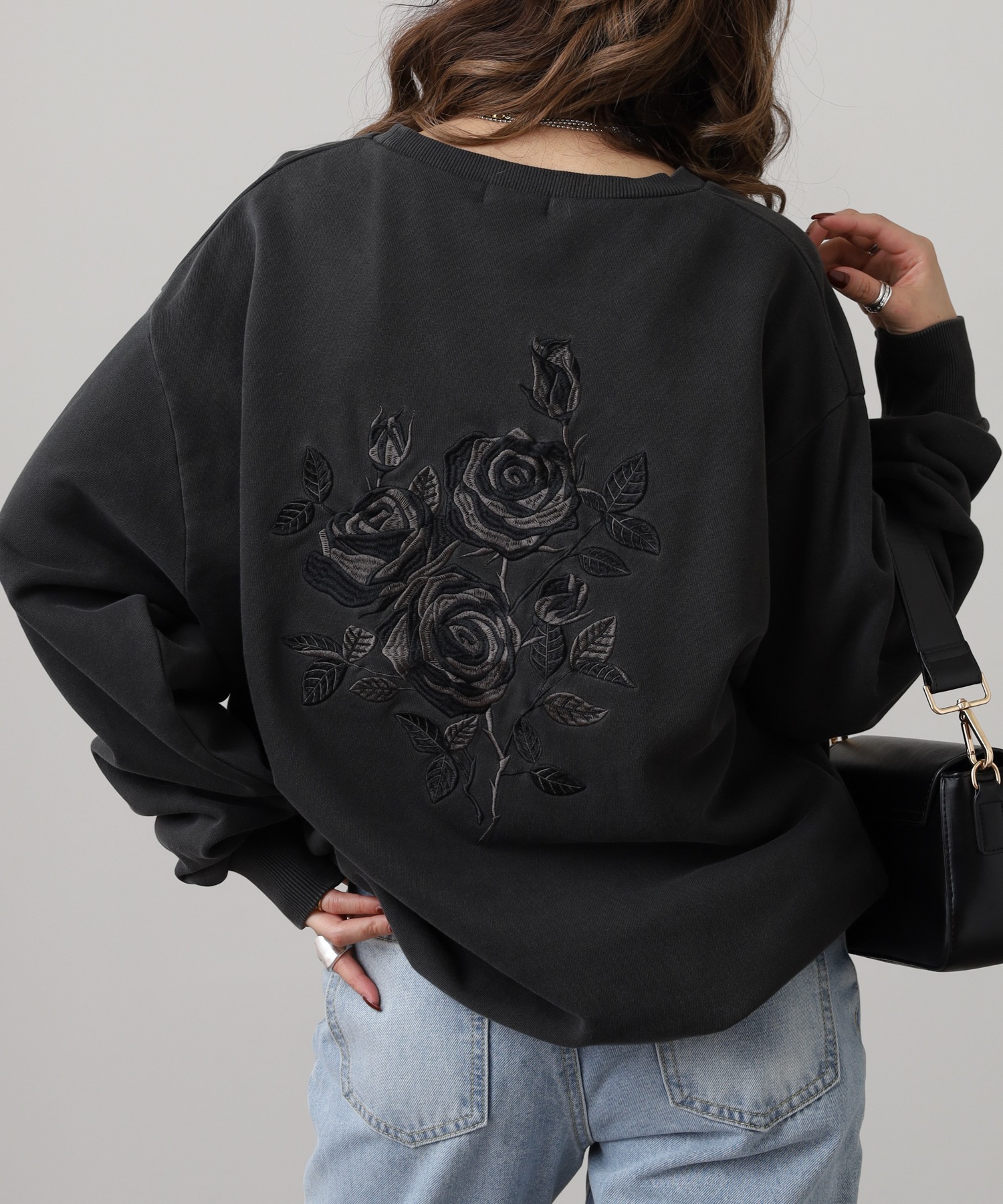 楽天市場】薔薇 後ろ刺繍 トレーナー メンズ 綿100% 薄手 トレーナー