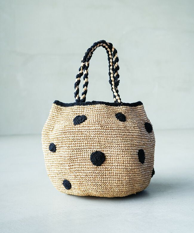 楽天市場】[madrague6]【付属品あり】NORO(ノロ) ドットかごバッグ