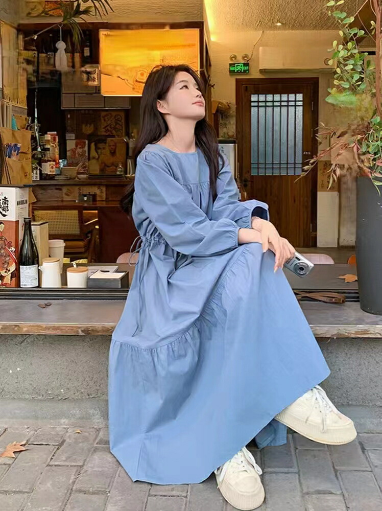 楽天市場】マキシワンピース レディース 長袖 大きいサイズ ロング