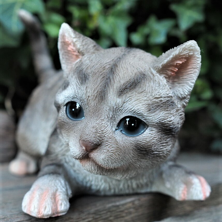 楽天市場】猫の置物 興味津々の子猫 グレートラ 7378HT キャット