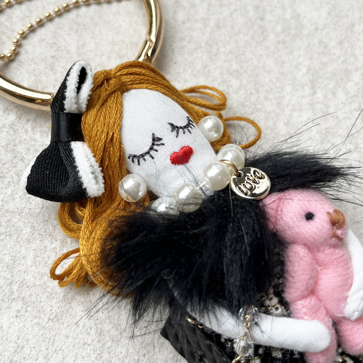 楽天市場】送料無料 ドールチャーム バッグチャーム 人形 女の子