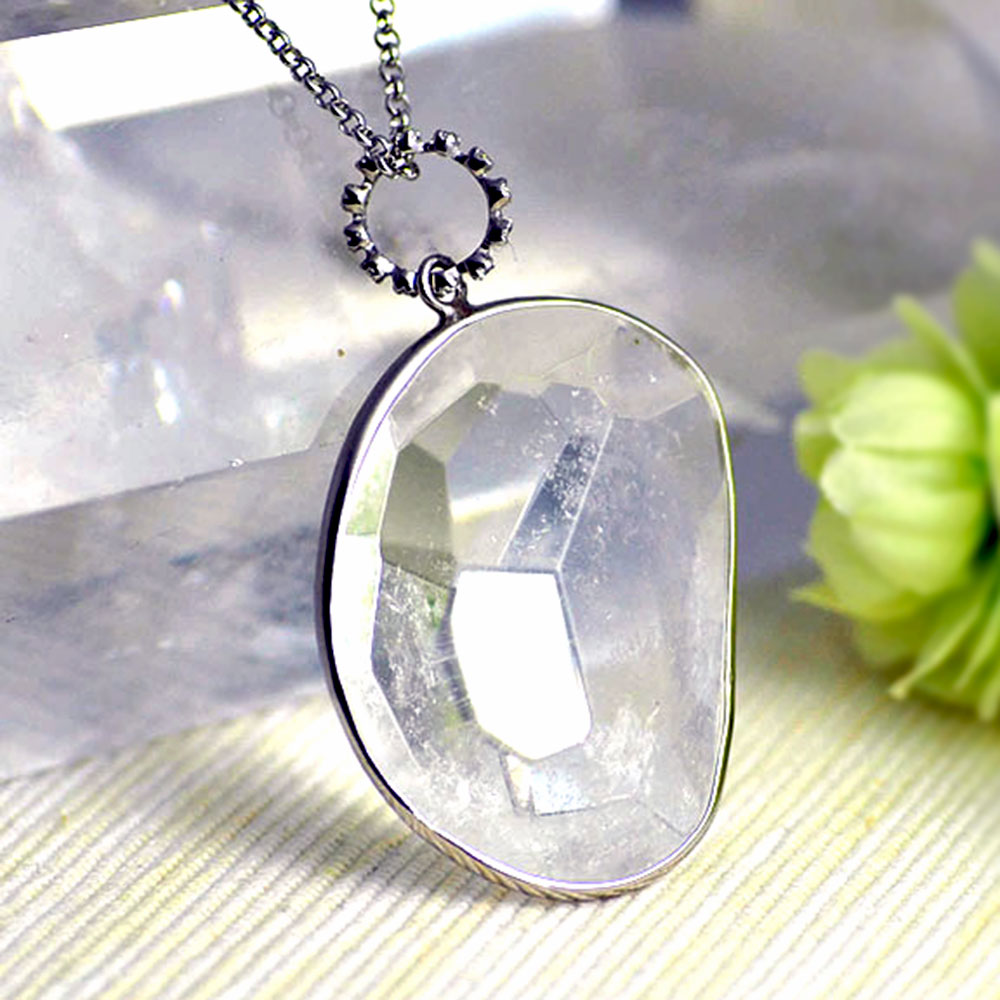 楽天市場】水晶 クォーツ ペンダント トップ ヘッド チャーム SV925