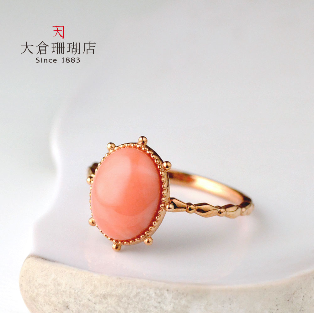 楽天市場】ガーネ珊瑚 リング ピンク サンゴ さんご K10 10金 ゴールド