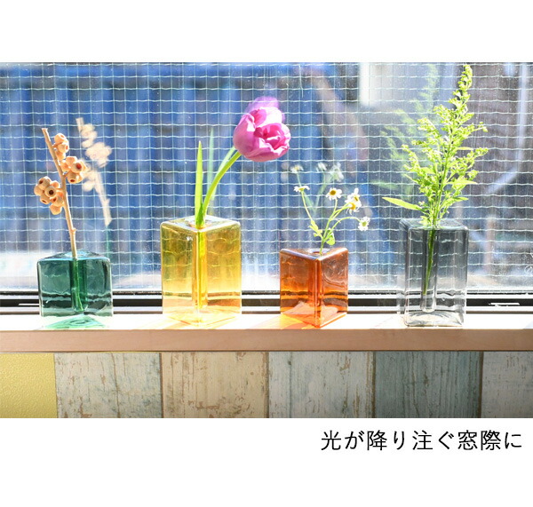 楽天市場】『カラフルガラスフラワーベース』（ 一輪挿し 花器 花瓶