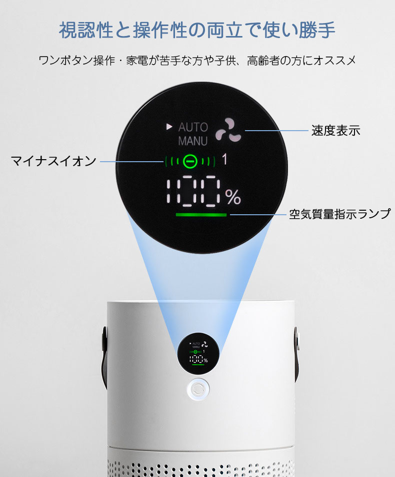 楽天市場】空気清浄機 USB充電式 18畳まで ウイルス対策 花粉 脱臭