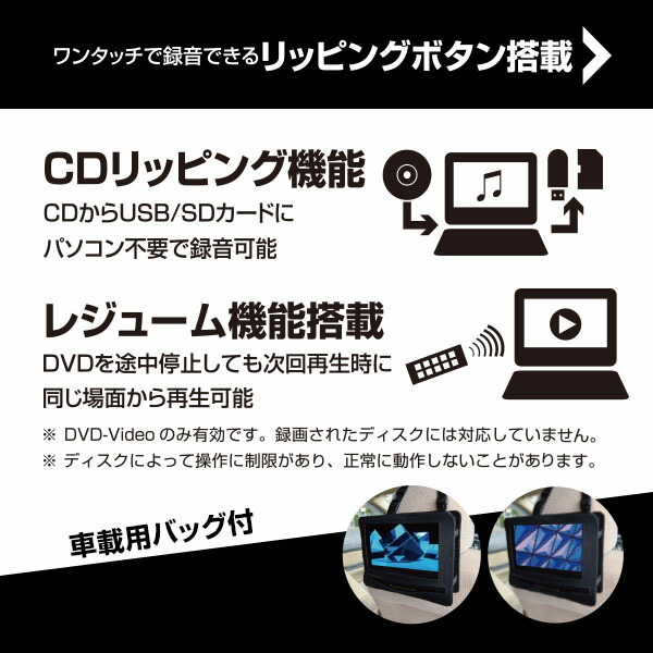 楽天市場】ポータブル ブルーレイプレーヤー 10.1インチ 14インチ Type