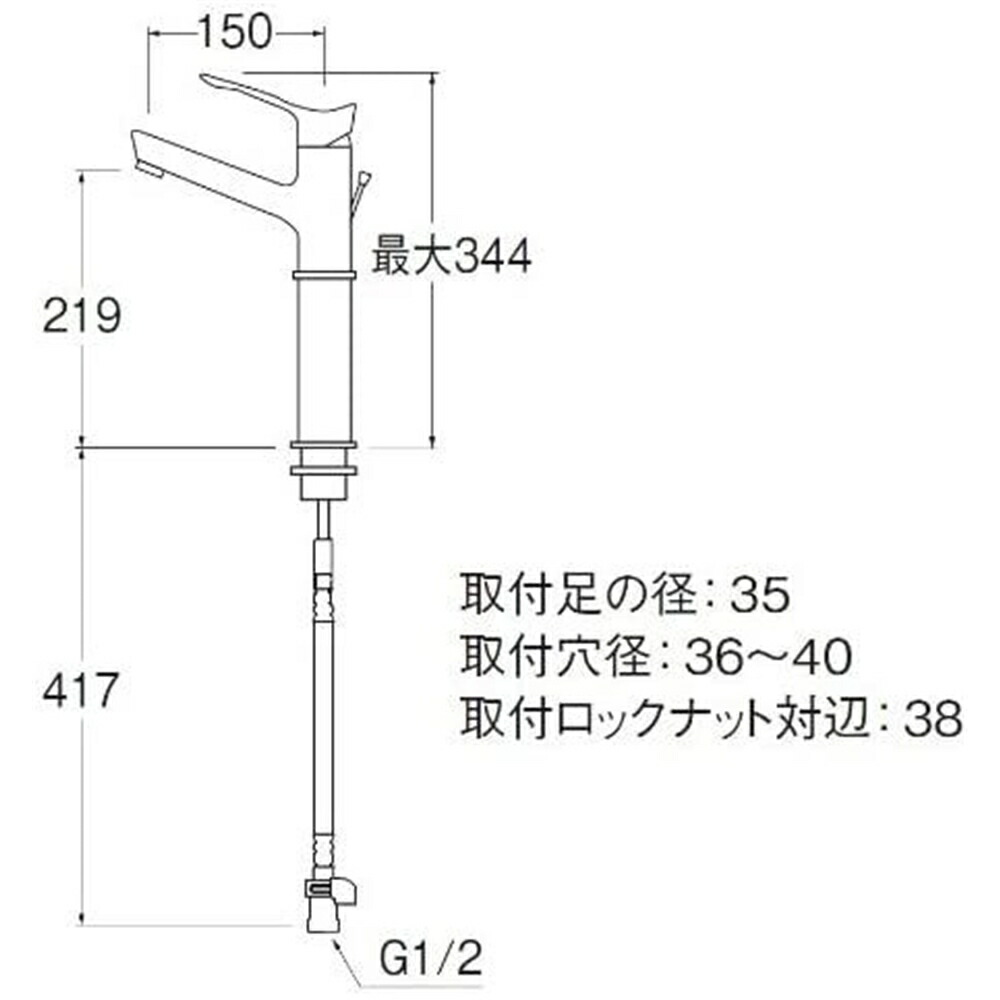 楽天市場】SANEI COULE シングルワンホール洗面混合栓 ワンホール