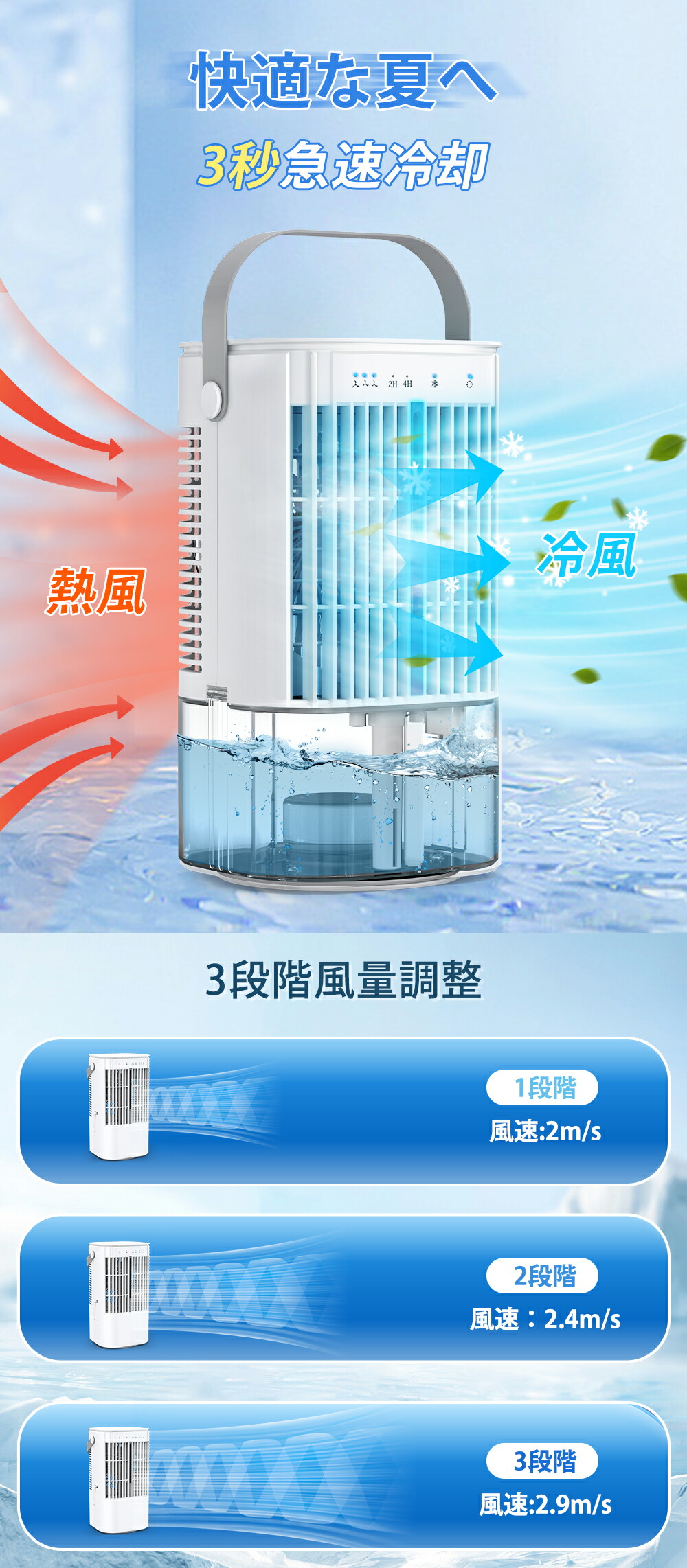 楽天市場】《在庫処分SALE☆》冷風機 小型 冷風扇 卓上クーラー 省エネ