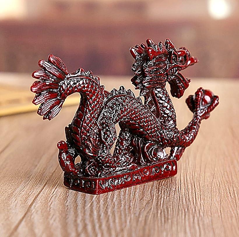 楽天市場】龍 風水 銅製 招財進宝 風水龍 願い龍 置物 マホガニー調