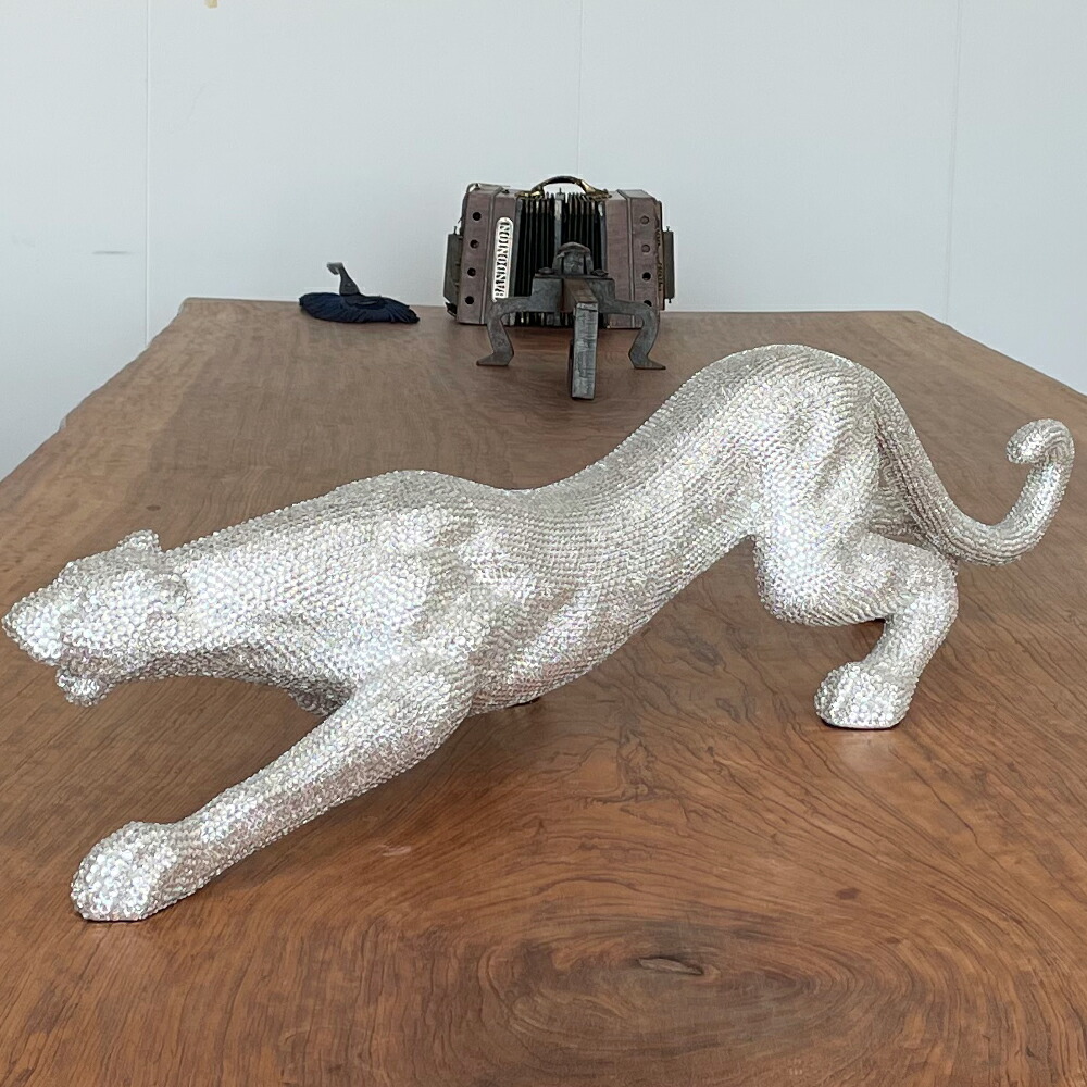 楽天市場】ホワイトジャガー アート オブジェ FRP ギフト インテリア