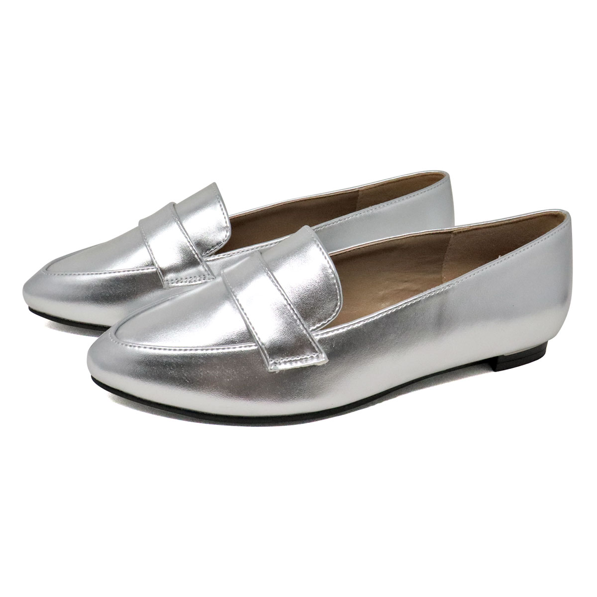 楽天市場】ローファー レディース コイン フラット 歩きやすい メタル