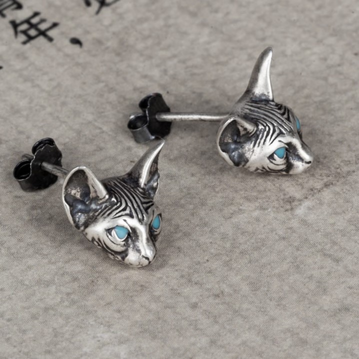 楽天市場】【片耳販売】 ピアス S925 猫ピアス スフィンクスキャット