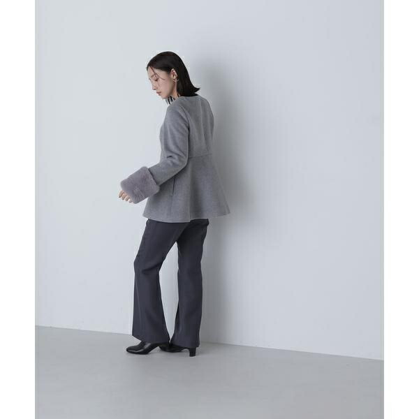 楽天市場】フェイクファースリーブペプラムコート 24AW／ナチュラル