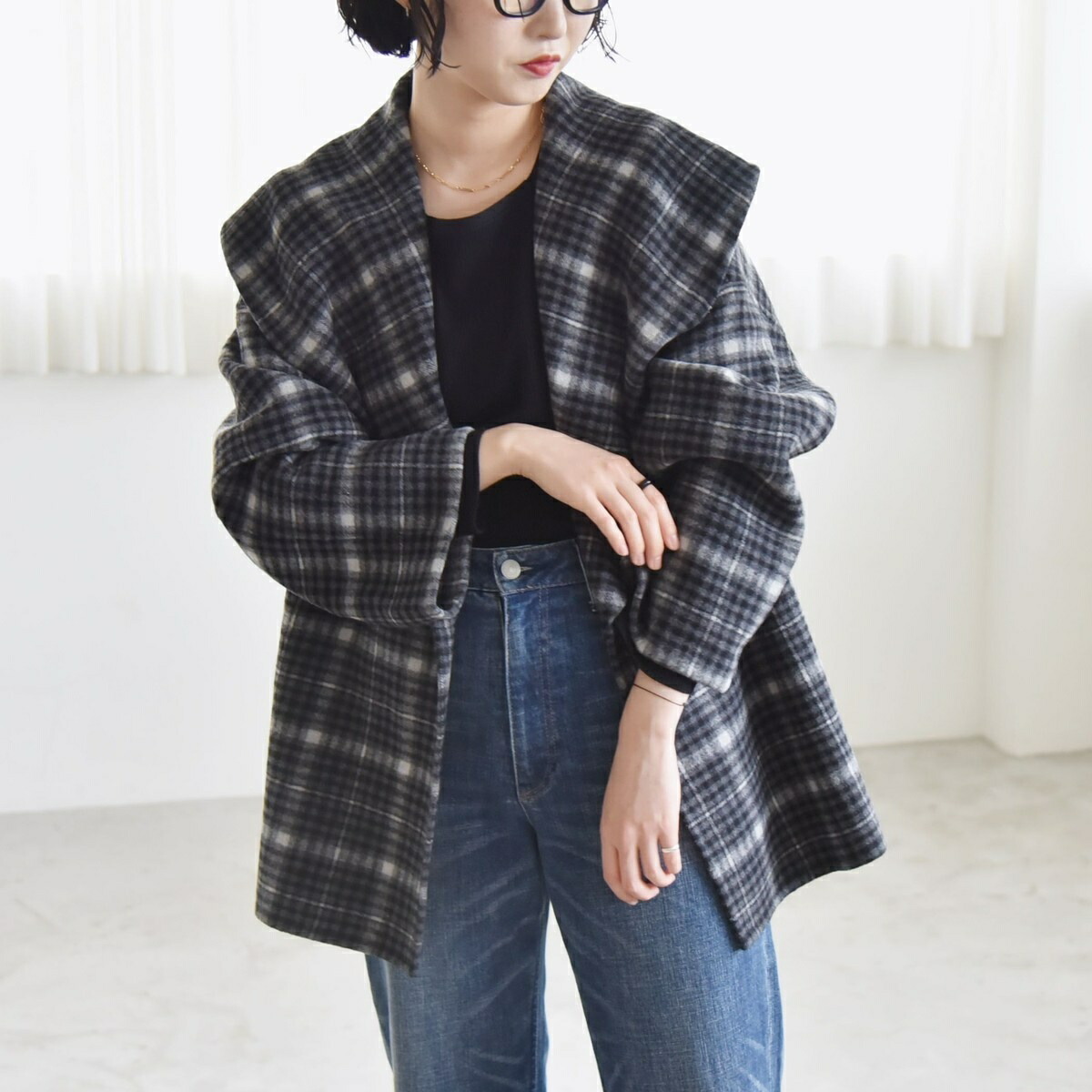 楽天市場】quaranciel: リバー ケープ ショート コート 25AW