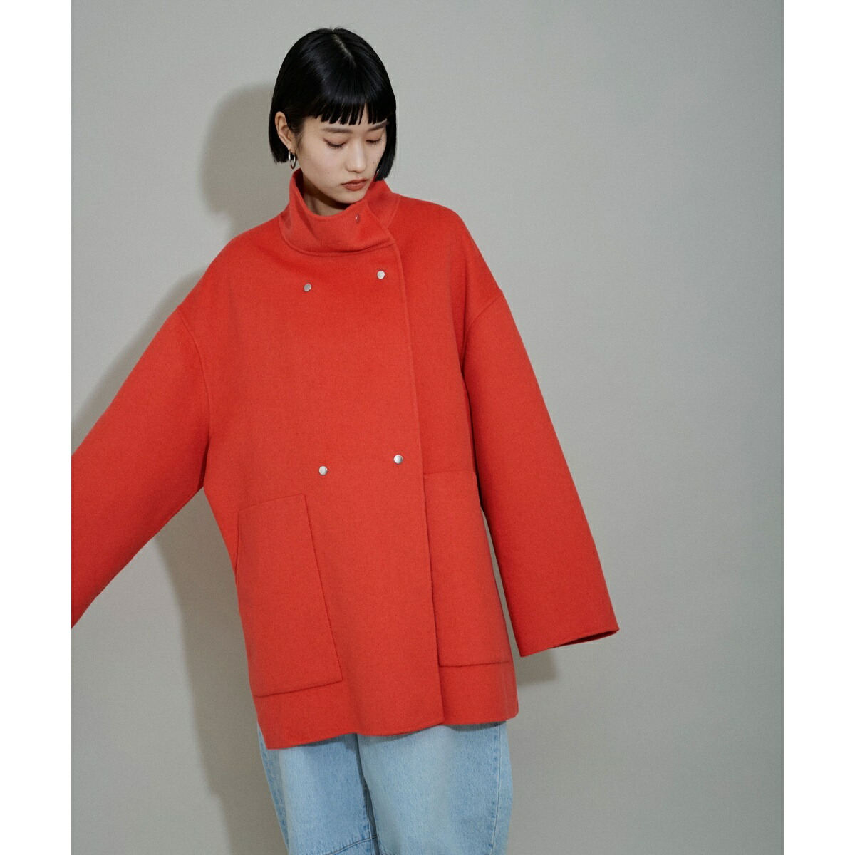 楽天市場】【WEB限定・サステナブル】スタンドカラーハーフリバー