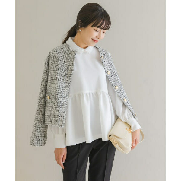 楽天市場】F by ROSSO レースカラーペプラムブラウス／アーバン