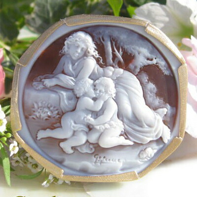 楽天市場】カメオブローチCiro Gaglione作シェルカメオK18, SILVER