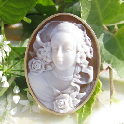 楽天市場】カメオブローチPasquare Esposito作シェルカメオK18