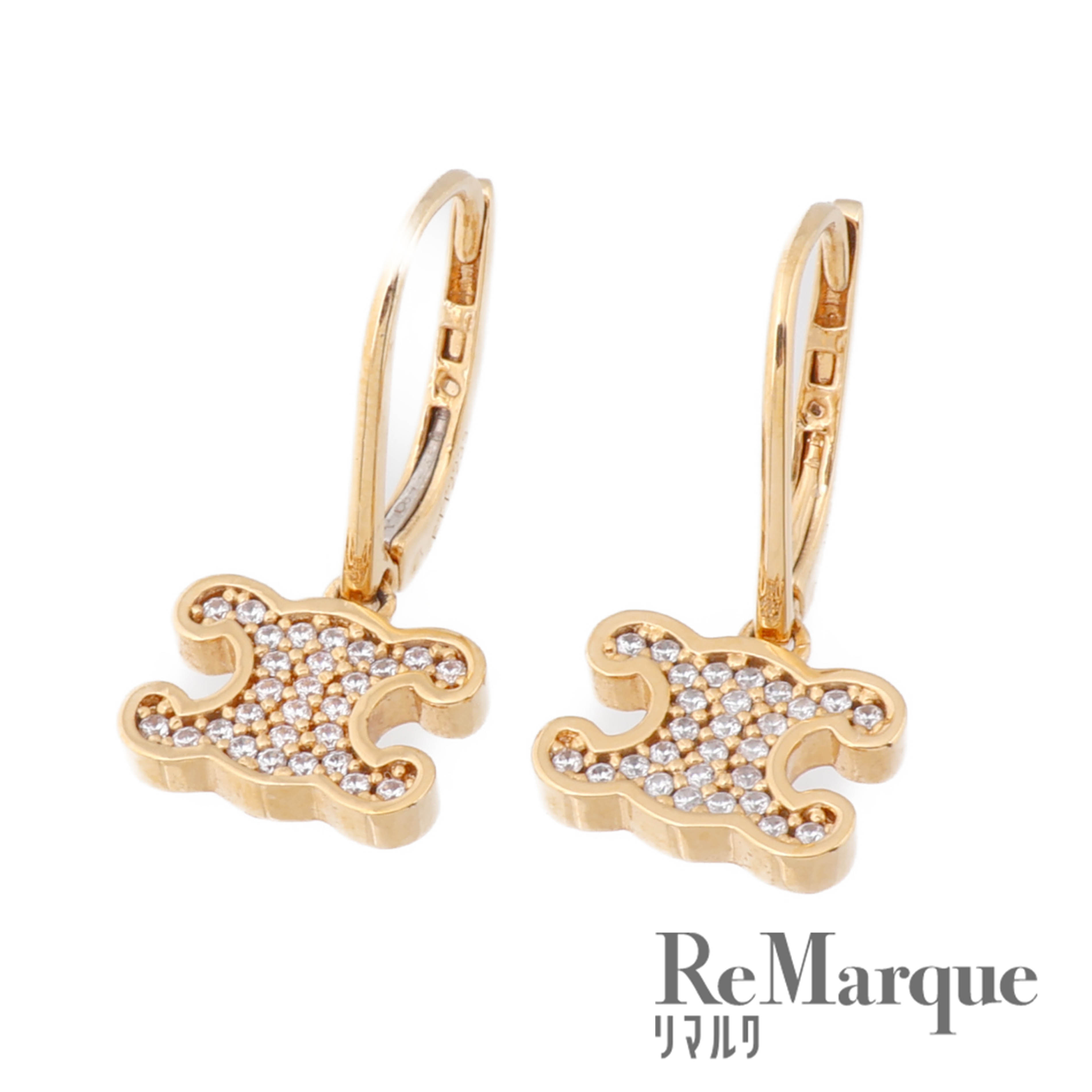 楽天市場】CELINE（セリーヌ）トリオンフ ラインストーン ピアス GP