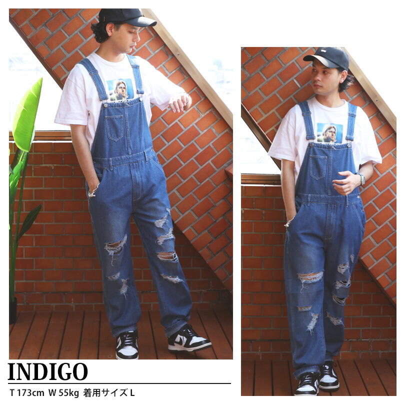 楽天市場】オーバーオール メンズ デニム【 送料無料 】全2色 新作