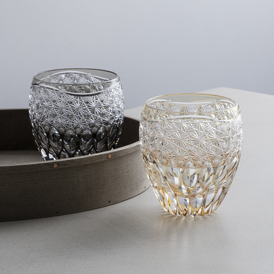 ガラス専門店 │ 江戸切子 │ 鍋谷 聰 │ ロック蓮華 黄 – TSUCHI-YA