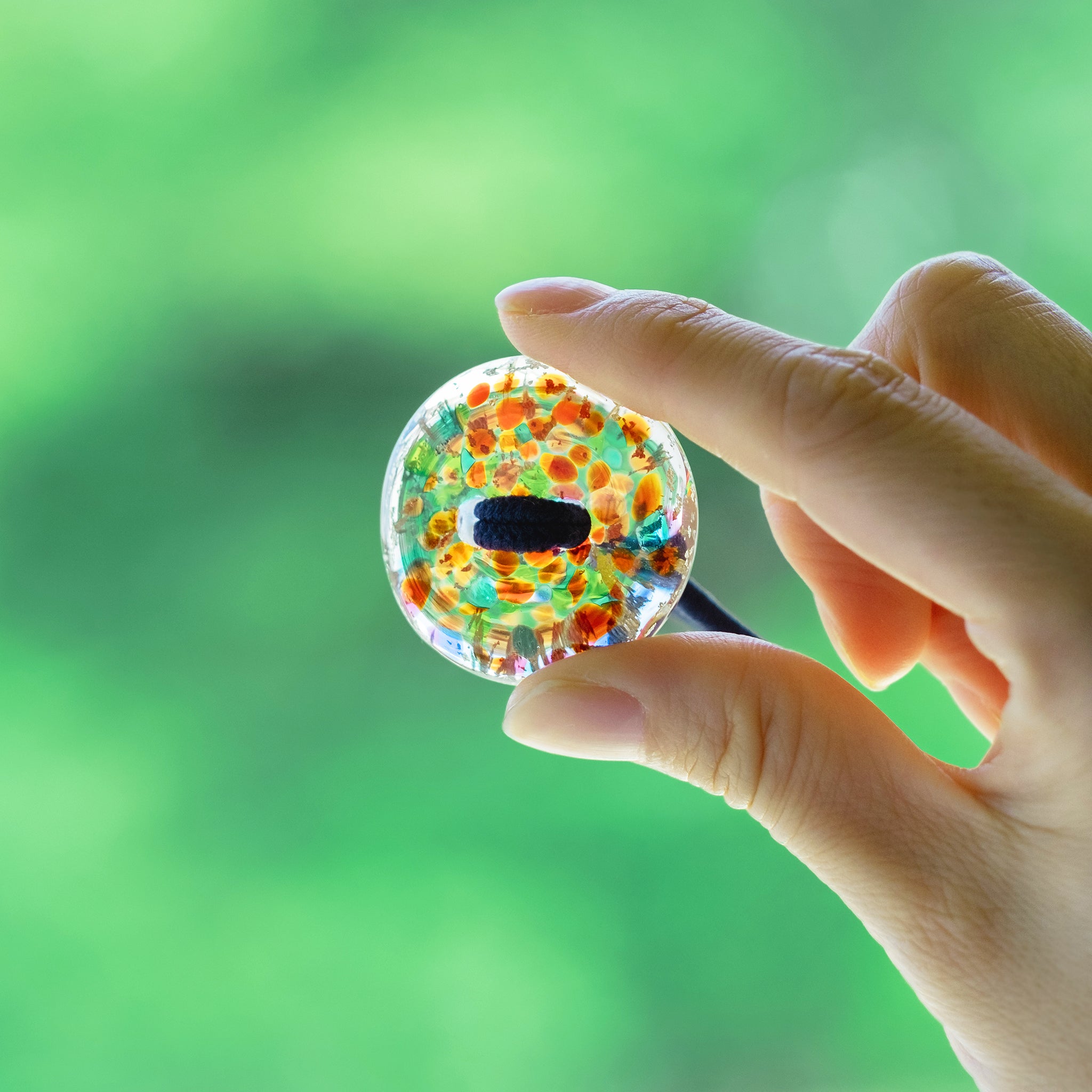 津軽びいどろ HANABI 金彩 ヘアゴム | おしゃれなガラスのヘアゴム