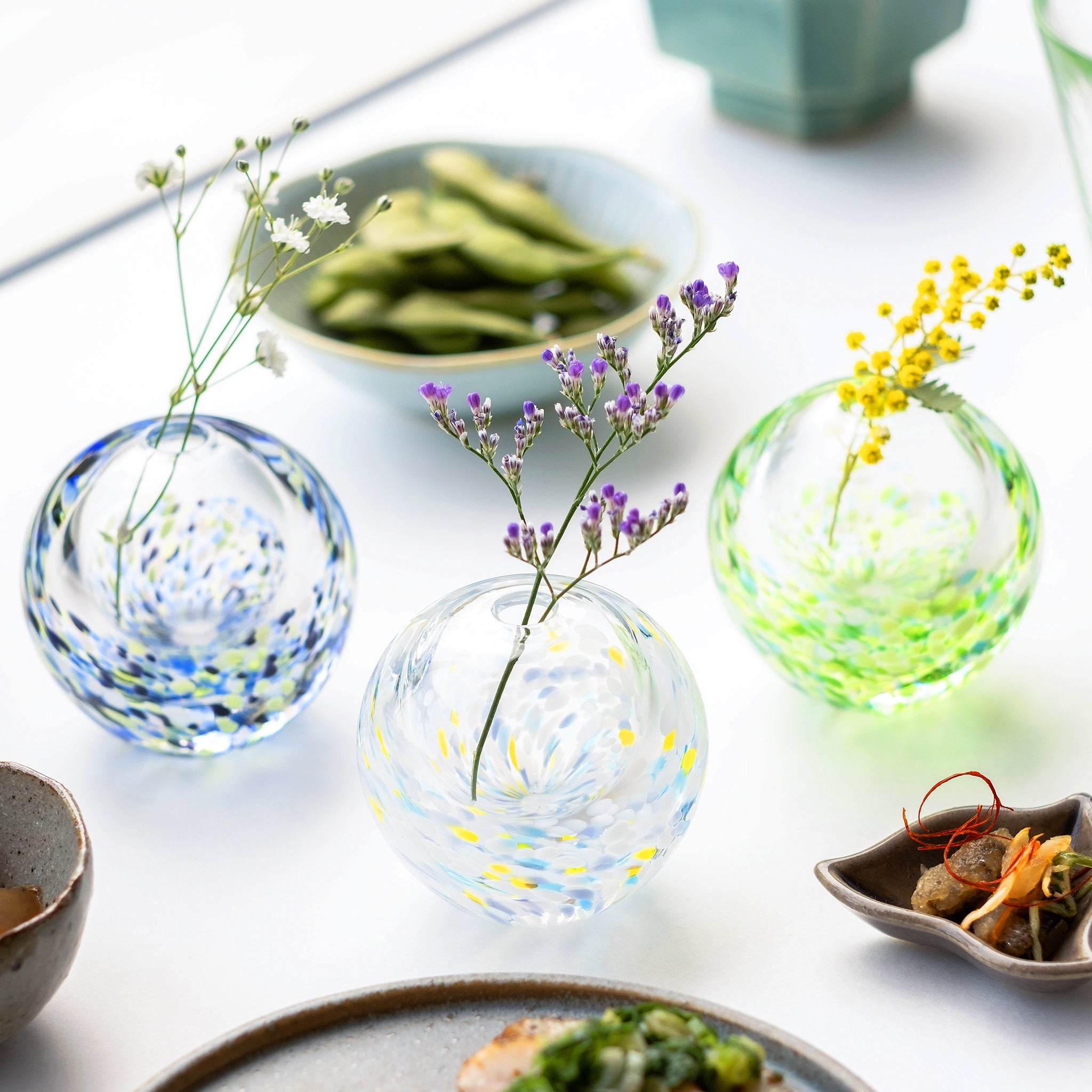 津軽びいどろ にほんの色 ふうけい 一輪挿し 宵の蛍 | 青森県の伝統