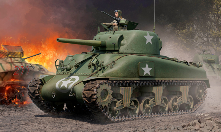 1/16 M4A1 シャーマン 中戦車 後期型【ILK61617:9580208616179