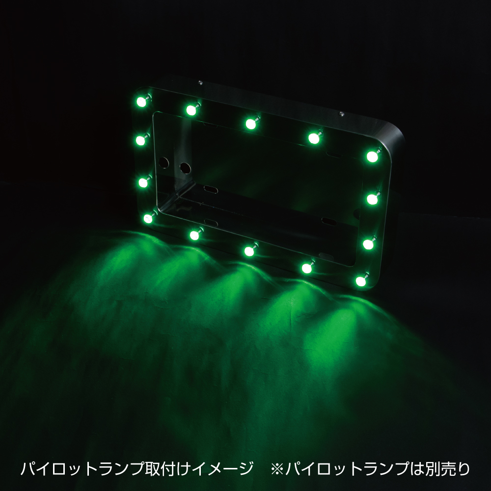 角丸ナンバー枠 パイロットランプ用穴付き ステンレス製 中型車用