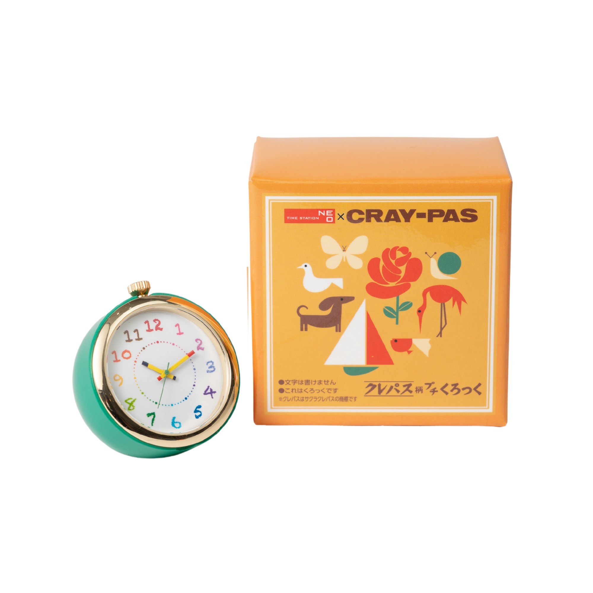 クレパス柄プチくろっく pCNC-01-BGR | クレパス柄プチくろっく