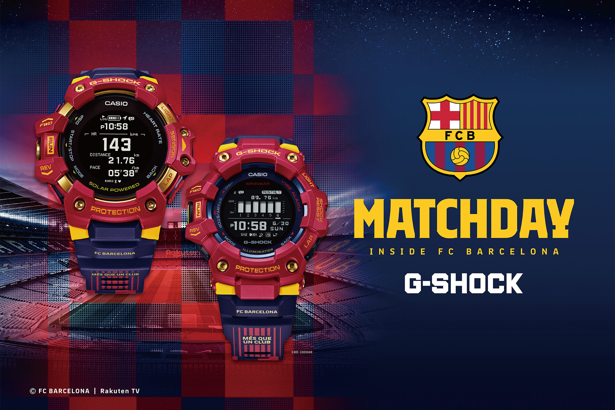 G-SHOCK、「FCバルセロナ MATCHDAY」コラボモデル。チームカラーの紺と
