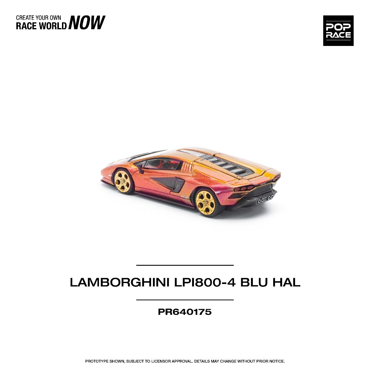 Pop Race Lamborghini Countach LPI 800-4 Blu Hal PR640175 1/64