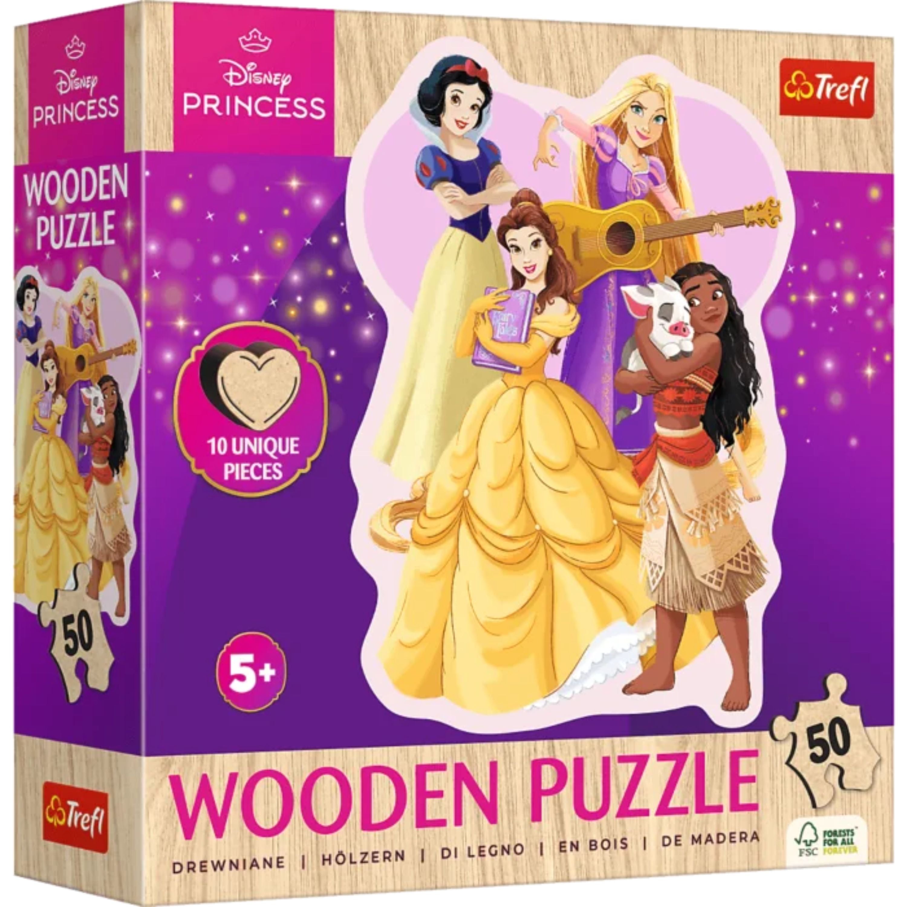 Trefl Wood Craft 50 Piece Wooden Puzzle - Disney's Lovely