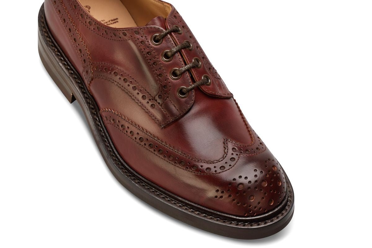 Bourton Country Shoe - Burgundy Burnished – R E Tricker Ltd