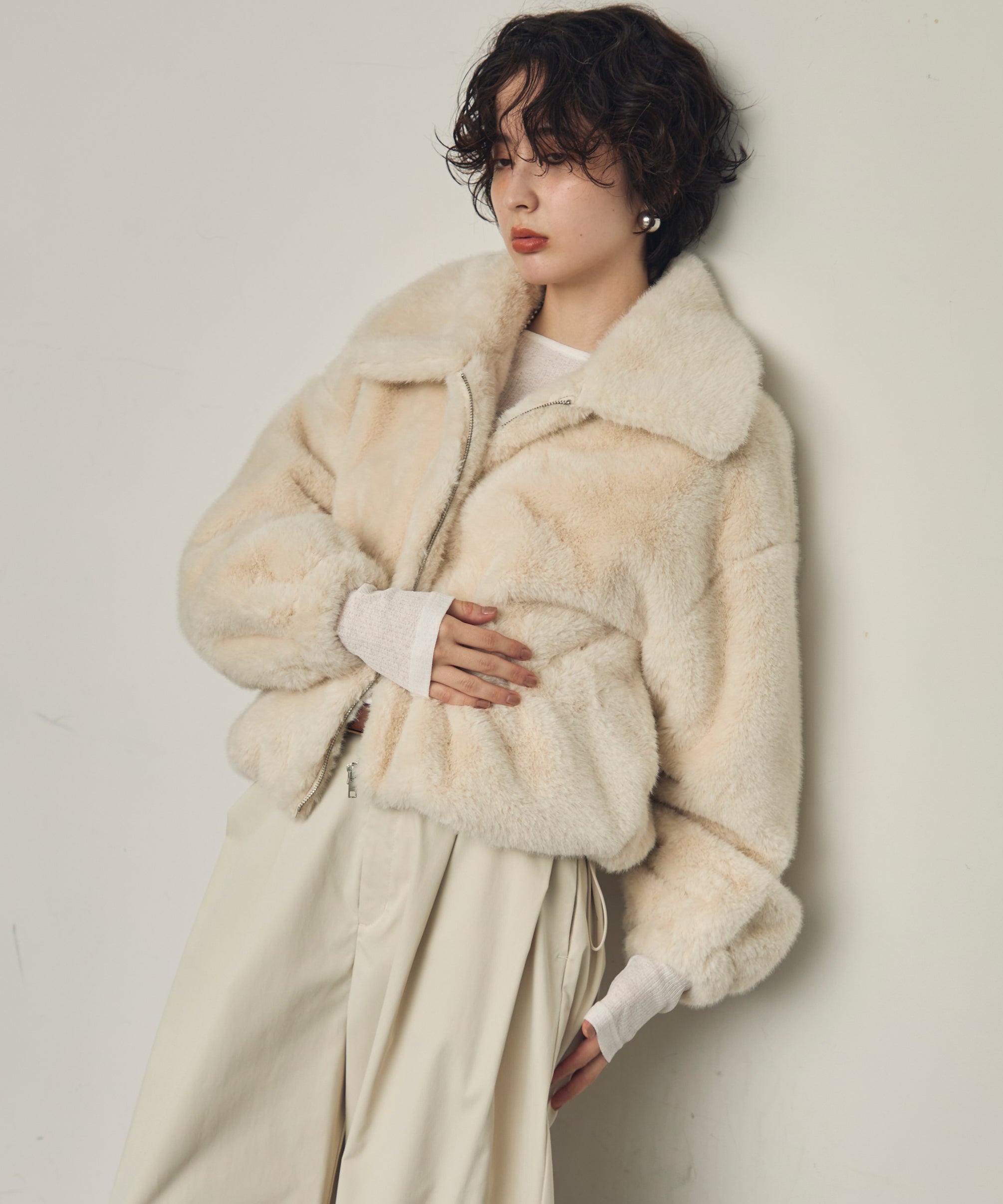 エコミンクファーショートブルゾン | Trish