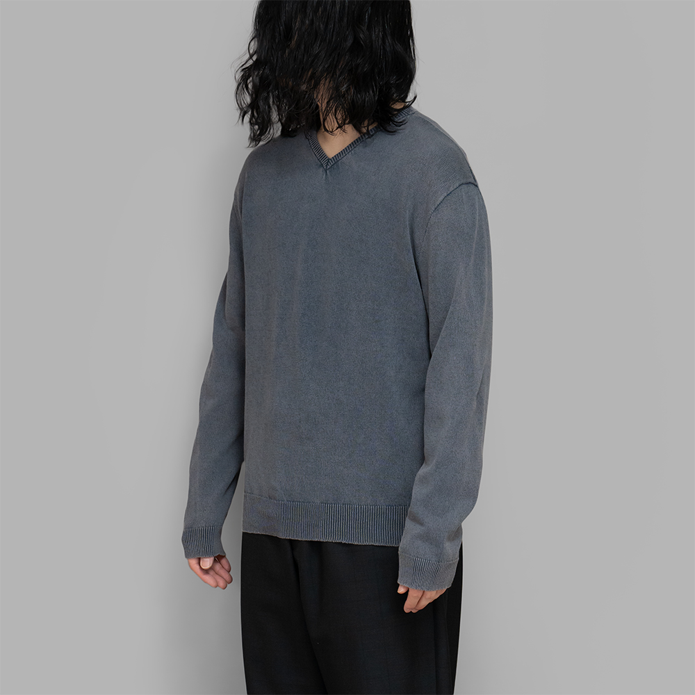 ENCOMING / Knitted V Neck Jumper (Navy) | twelve