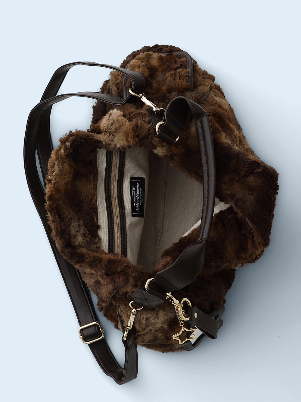 Pre-order ] Eco Fur Pillow Bag Brown ( 送星星鏡+長肩帶 ) – Twinkle