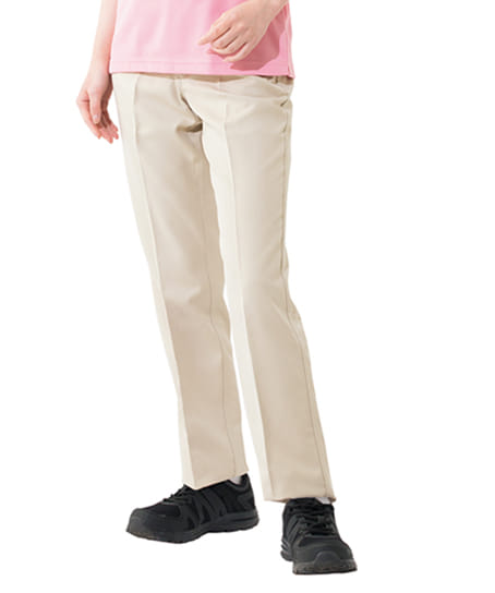 全3色】レディースワンタックチノパン（帯電防止・ストレッチ・脇ゴム