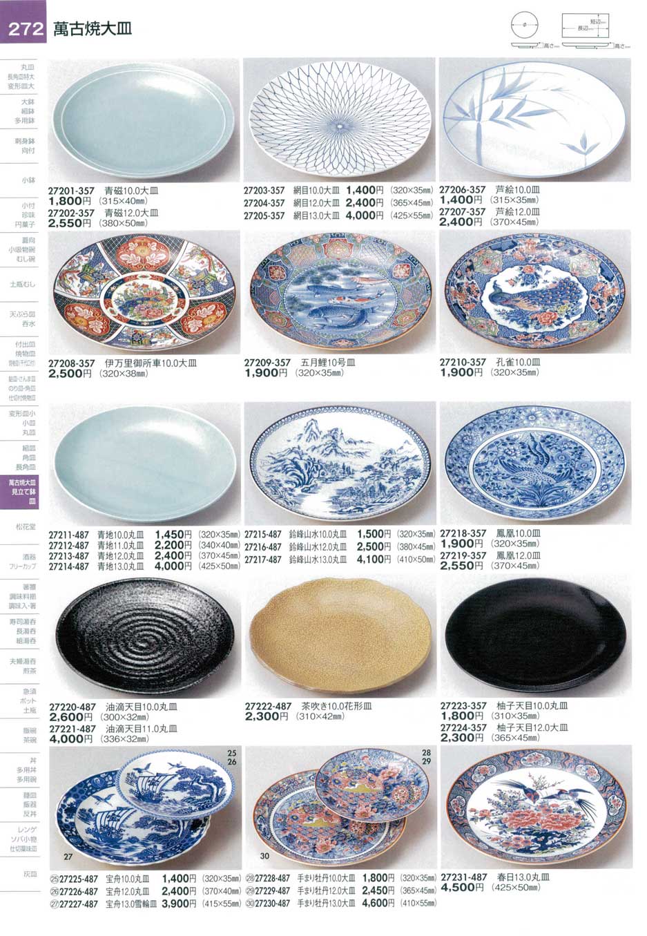 食器 萬古焼大皿陶里27－272ページ