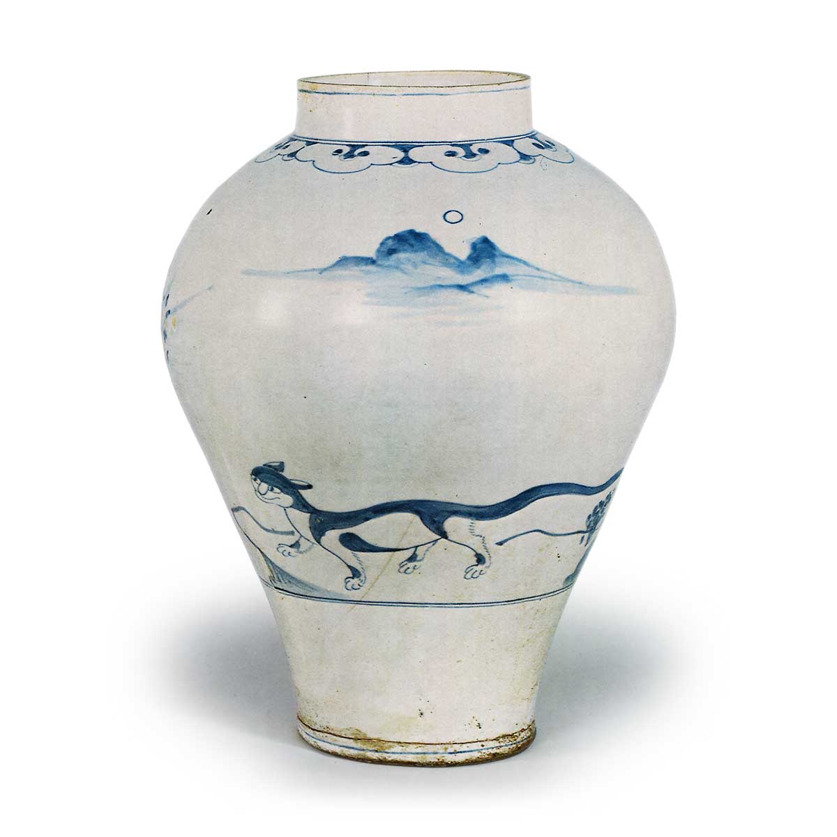 李朝 染付 徳利 染め付け おちょぼ口 おちょこ 一輪挿しにも 染付 李朝