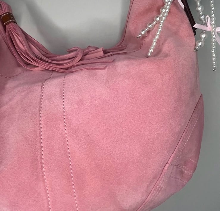 Vintage Y2K Coach Pink Suede Hobo Shoulder | Mercari