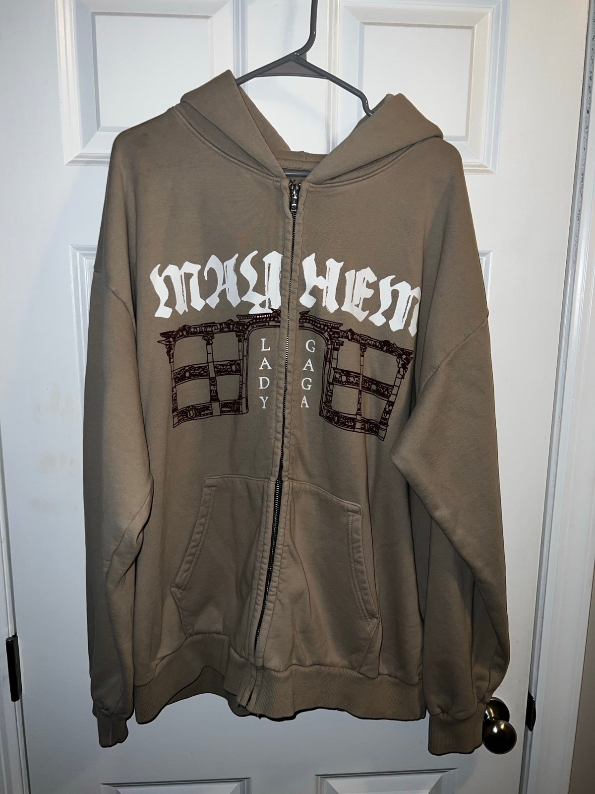 Lady Gaga The MAYHEM ZIP HOODIE XXL ベージュ Lady Gaga The MAYHEM