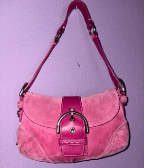 Vintage Coach Pink Suede Soho Bag | Mercari