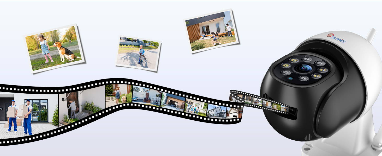 5GWi-Fi対応·500万画素 Ctronics 防犯カメラ ワイヤレス 屋外 夜間