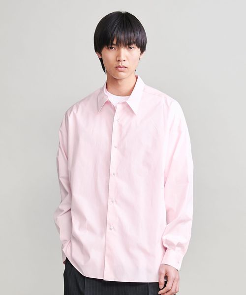 H＞ソリッド プランプ ワンピースカラーシャツ