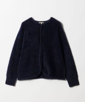 フォックスカシミヤ フリルコンビ カーディガン