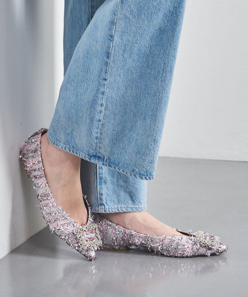 PIPPICHIC＞ANNA V JWL ツイード フラットシューズ