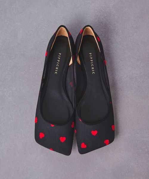 別注】＜PIPPICHIC＞ハート AMBER バレエシューズ